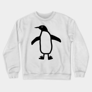 Cute Animals Black Line Doodle Penguin Crewneck Sweatshirt